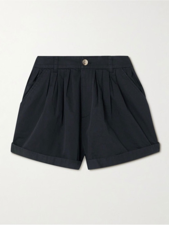 Doen Pants - Doen Paige High-Waist Pleated Women’s Shorts - Black